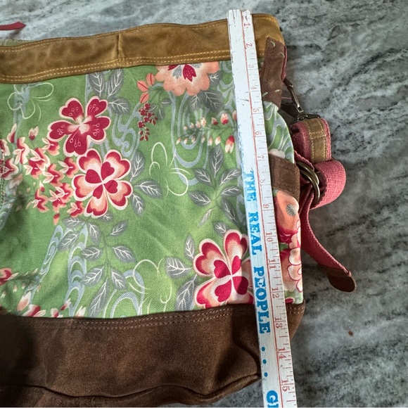 Lucky Brand Floral Crossbody Bucket Bag with Suede Trim - Picture 10 of 13